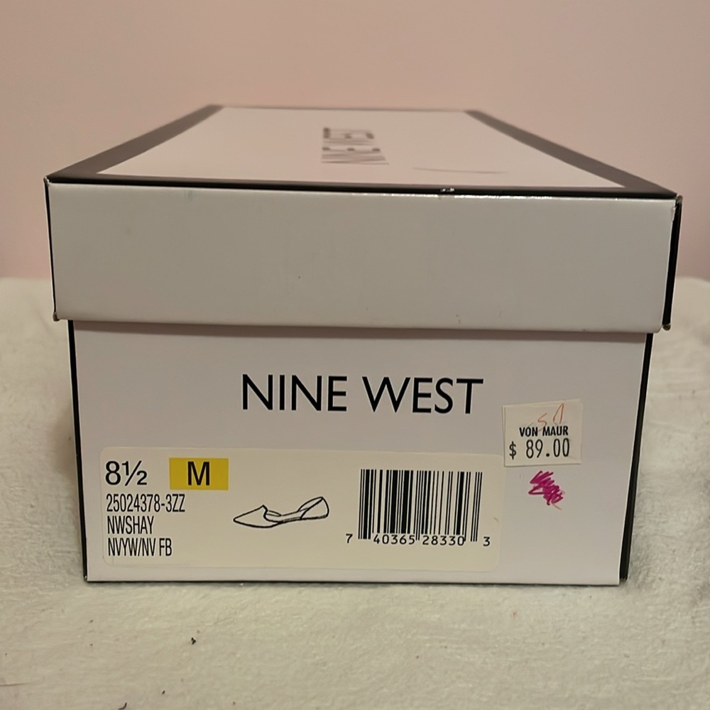 Nine West Women's Striped Flats - Navy and White - Picture 6 of 6